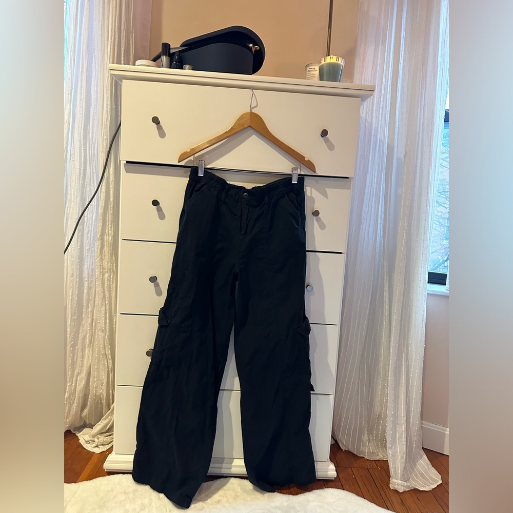 Black cargo pants lightweight boutique!